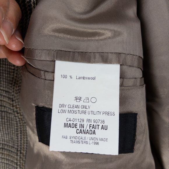 RBM Collection 100% Lambswool Brown 42R Blazer Jacket 2 Button Vented - Picture 12 of 14